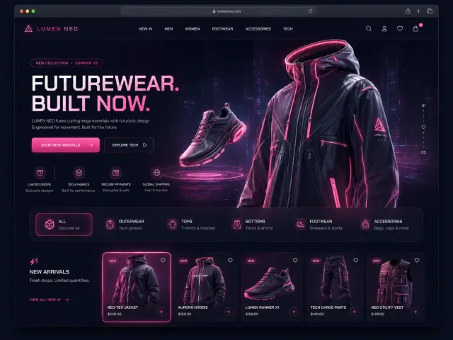 Tema Lumen Neo aplicado a una tienda online