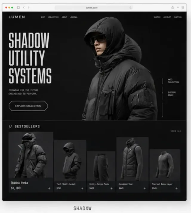 Vista previa del tema Shadxw para tienda online